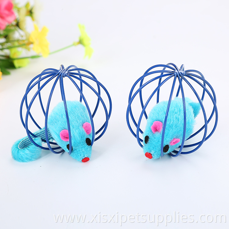 False Mouse in Rat Cage Interactive Pet Cat Toy Ball for Cats Assorted Opp Bag Stocked 10pcs 16g 6cm